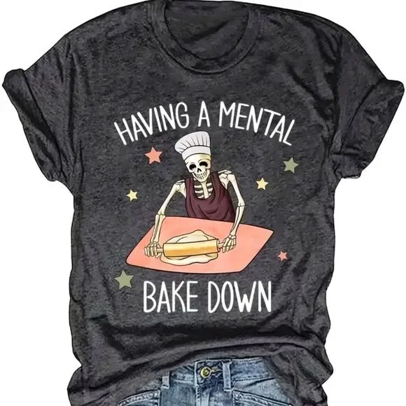 NWT Mental Bake Down T-Shirt Unisex Gray Size M - Picture 1 of 3